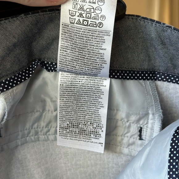 BANANA REPUBLIC | NAVY Print Hampton Fit Slim Stretch | Dress Pants/Trousers - Picture 11 of 12